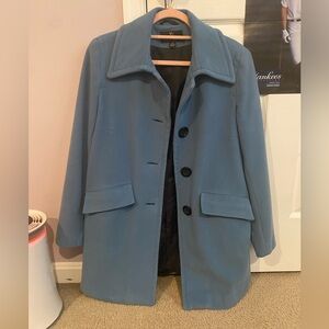 Collection by Gallery Women's Medium Blue Button Down Wool Pea Coat